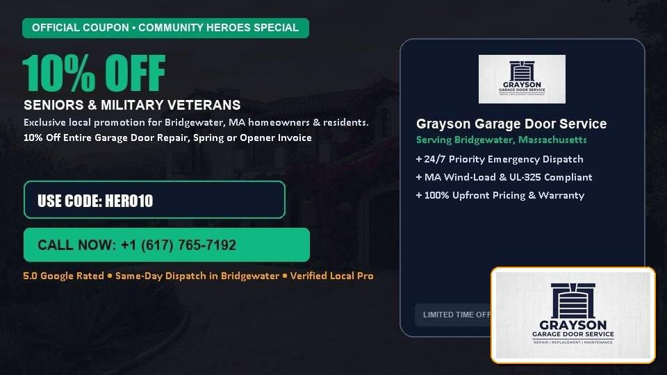 10% OFF Senior, Military & First Responder Discount in Bridgewater, MA - Grayson Garage Door Service